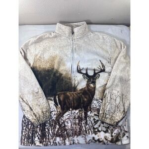 Trail Crest Fleece Full Zip Jacket Deer Print Men's 2XL